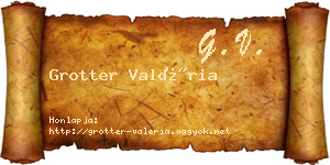 Grotter Valéria névjegykártya